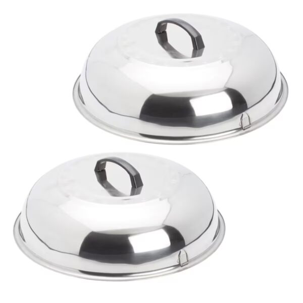 Evo Stainless Steamer/Cooking Covers - Set of 2 Sizes (16" & 13")