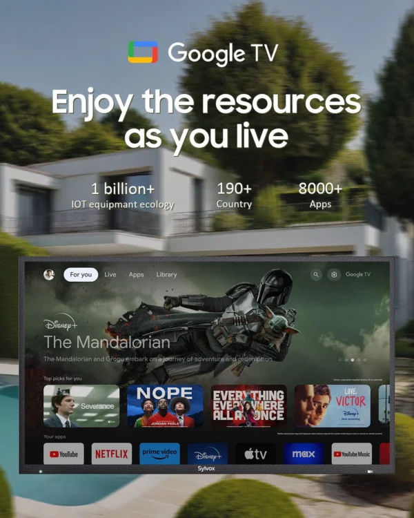55" Premium QLED Google Outdoor TV - Pool Pro QLED 2.0 Series - Image 3