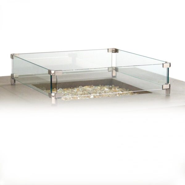 American Fyre Designs Glass Wind Guard For Square Fire Tables - Image 2
