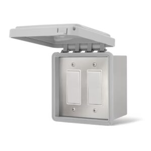 Infratech Dual On/Off Surface Mount Switch With Gang Box And Weatherproof Cover