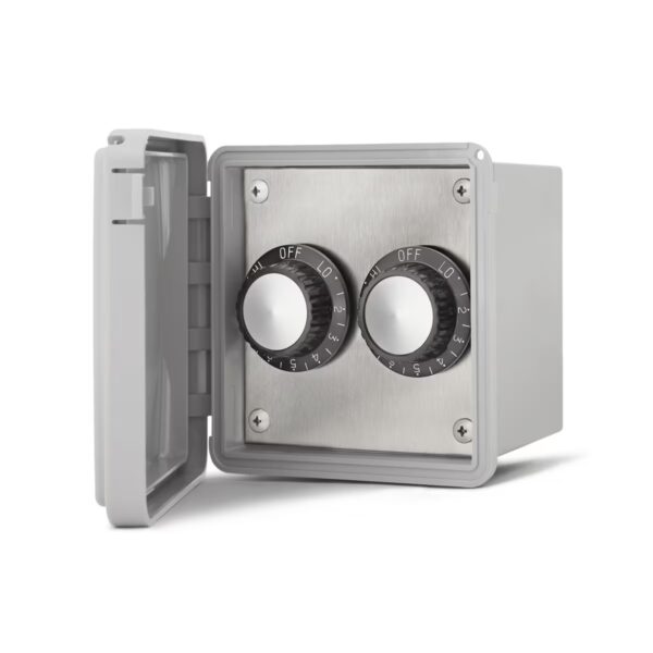 Infratech 120V Double Input Regulator Stainless Steel Flush Mount Plate With Deep Gang Box And Waterproof Cover